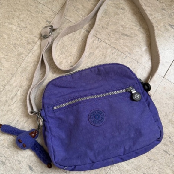 Kipling Purple 3 Compartments Small Crossbody Bag With Adjustable Strap - Picture 5 of 14